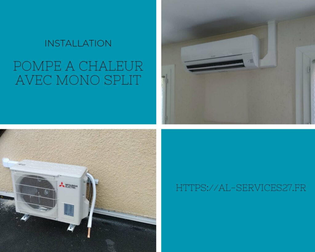 Installation de pompe à chaleur mono-split à Évreux